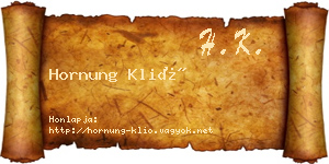 Hornung Klió névjegykártya